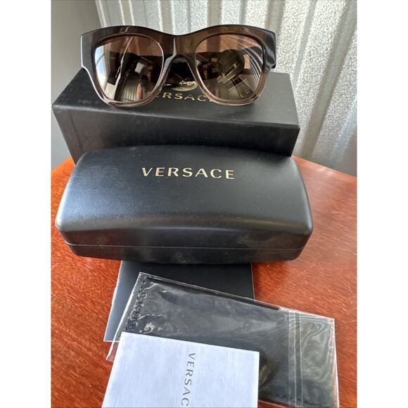 Versace VE 4415U 108/3 Havana Plastic Cat-Eye Sunglasses Brown Lens - Picture 2 of 6